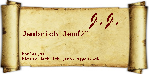 Jambrich Jenő névjegykártya