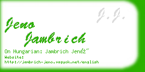 jeno jambrich business card